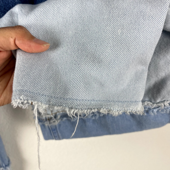 Ragged Priest Mom Jeans Womens 36 Blue Patchwork Frayed Boho Urban Streetwear - Picture 10 of 14